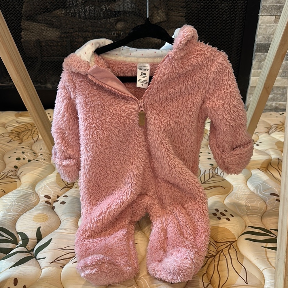 Carter's Pink Footies Plush One Piece